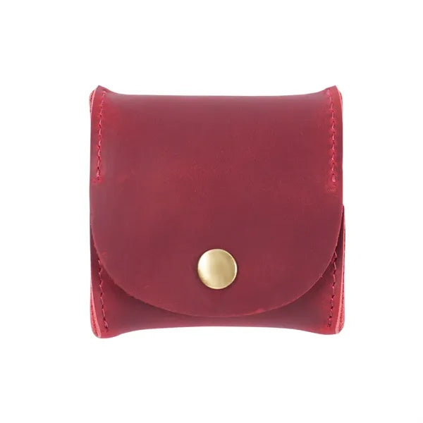 Mini Genuine Cowhide Flip Metal Buckle Square Coin Purse