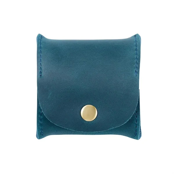 Mini Genuine Cowhide Flip Metal Buckle Square Coin Purse