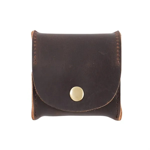 Mini Genuine Cowhide Flip Metal Buckle Square Coin Purse