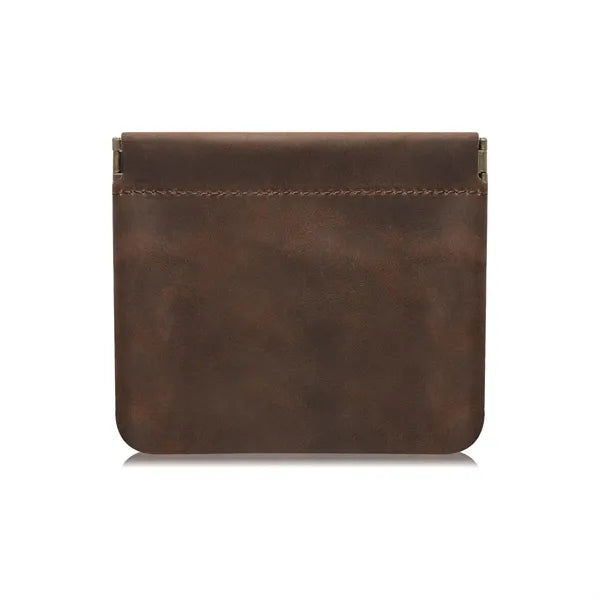 Genuine Leather Squeeze Magnetic Portable Mini Coin Purses