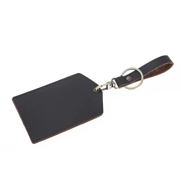 Cowhide Handmade Mini Detachable Bus Card Holder Keychain