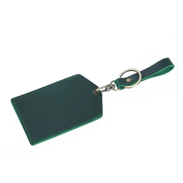Cowhide Handmade Mini Detachable Bus Card Holder Keychain