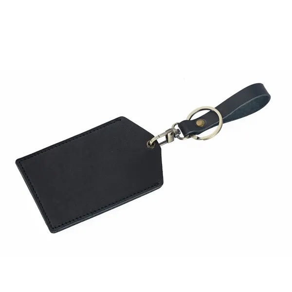 Cowhide Handmade Mini Detachable Bus Card Holder Keychain