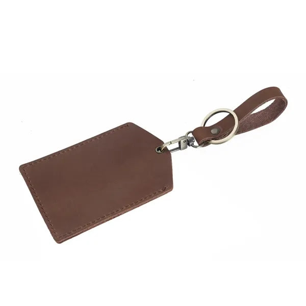 Cowhide Handmade Mini Detachable Bus Card Holder Keychain