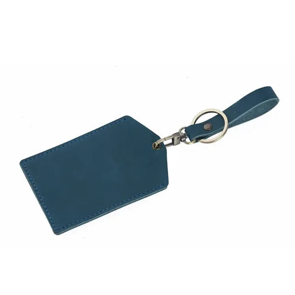 Cowhide Handmade Mini Detachable Bus Card Holder Keychain