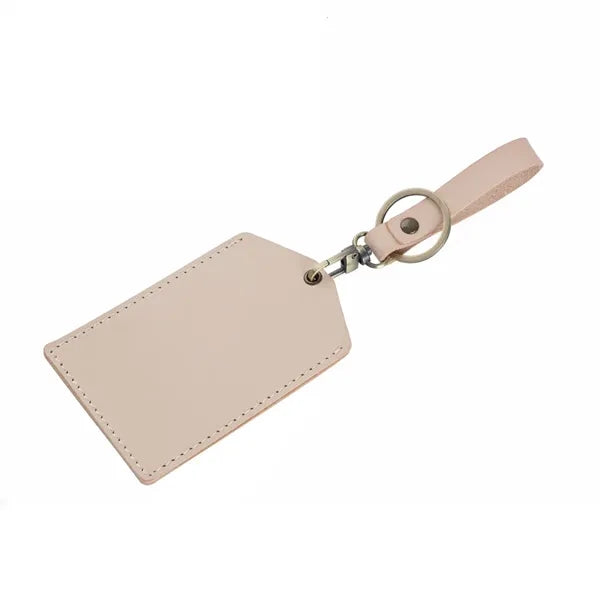 Cowhide Handmade Mini Detachable Bus Card Holder Keychain