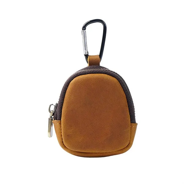 Genuine Cowhide Detachable Hook Large Small Pocket Coin Bag