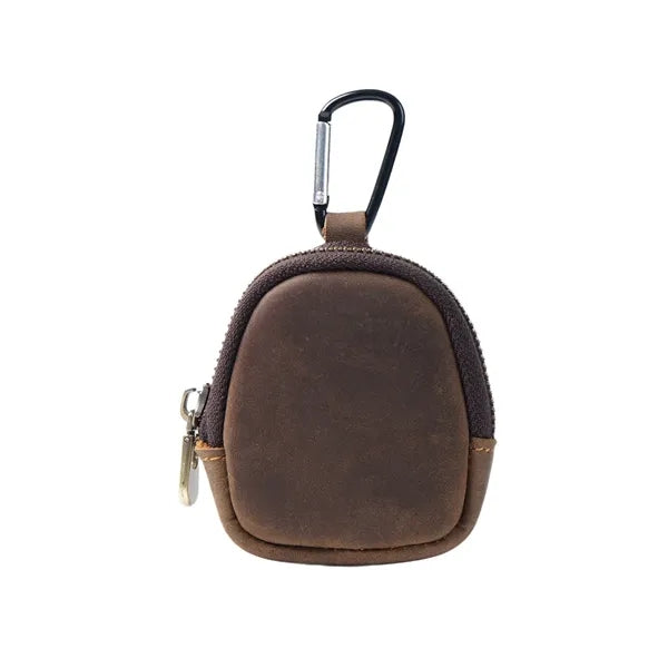 Genuine Cowhide Detachable Hook Large Small Pocket Coin Bag