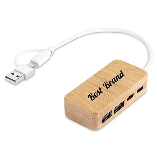 Bamboo USB Hub Distributor