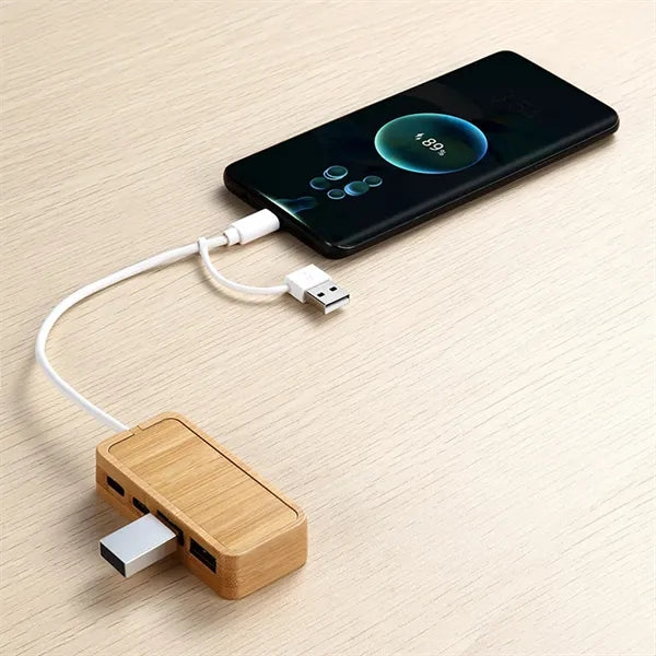 Bamboo USB Hub Distributor