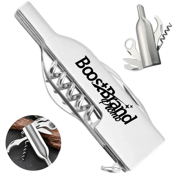 Wine Bottle Shaped Multi Tool Keychain