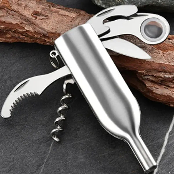 Wine Bottle Shaped Multi Tool Keychain