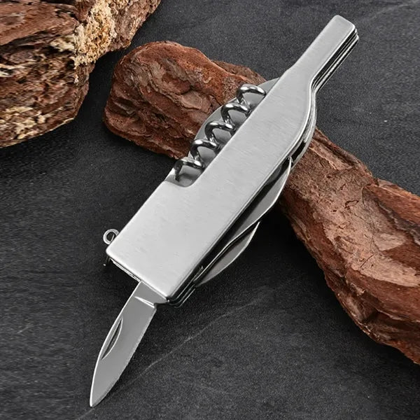 Wine Bottle Shaped Multi Tool Keychain