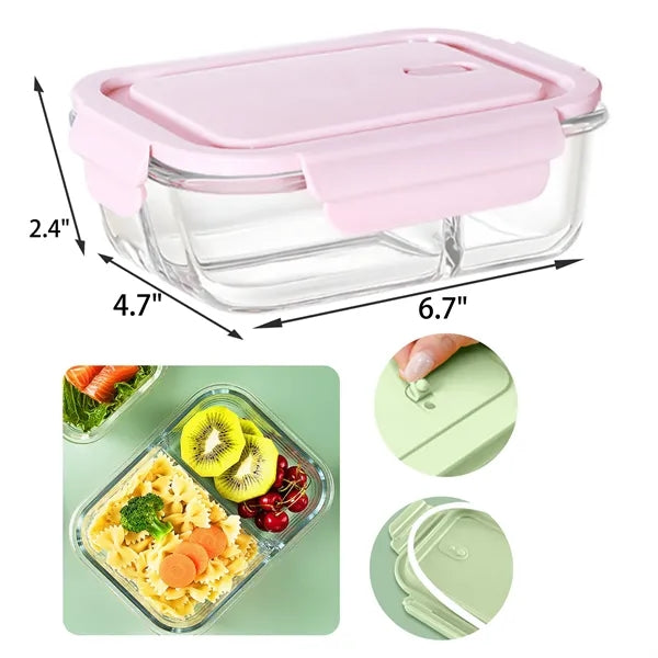 Full Color 22 OZ Glass Bento Lunch Box