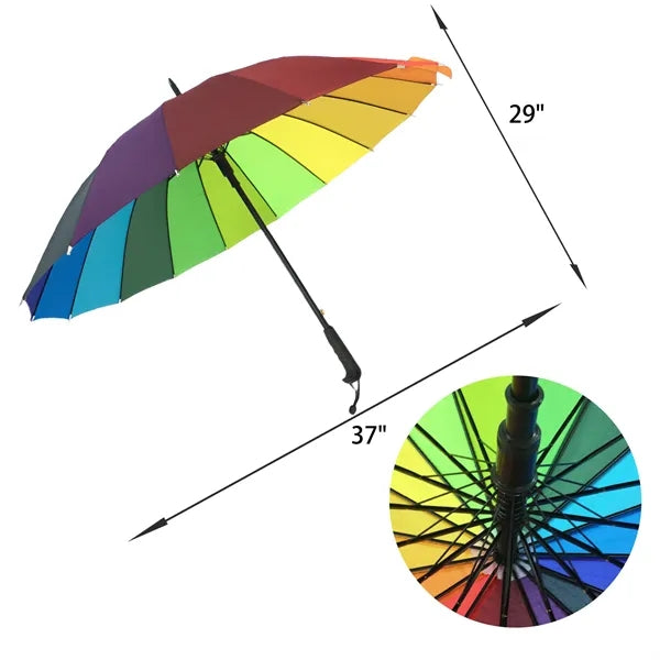 16 Ribs Rainbow Umbrella