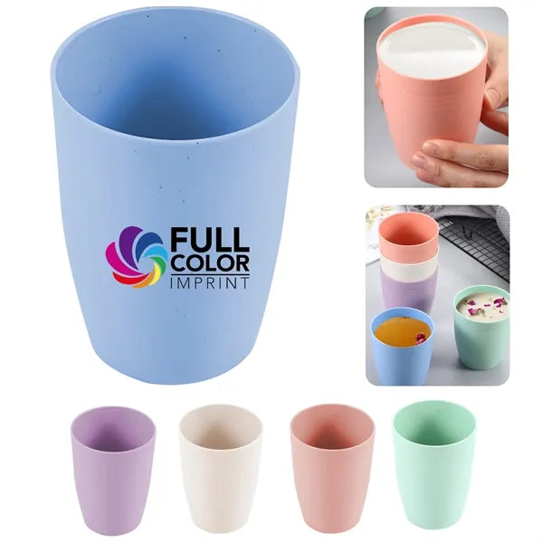 Full Color 15OZ Wheat Straw Plastic Mouthwash Cup