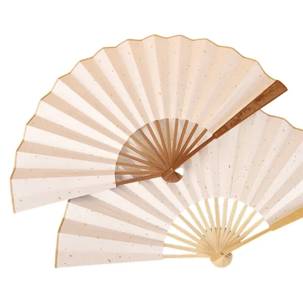 Hold the bamboo folding fan and the blank part can be custom