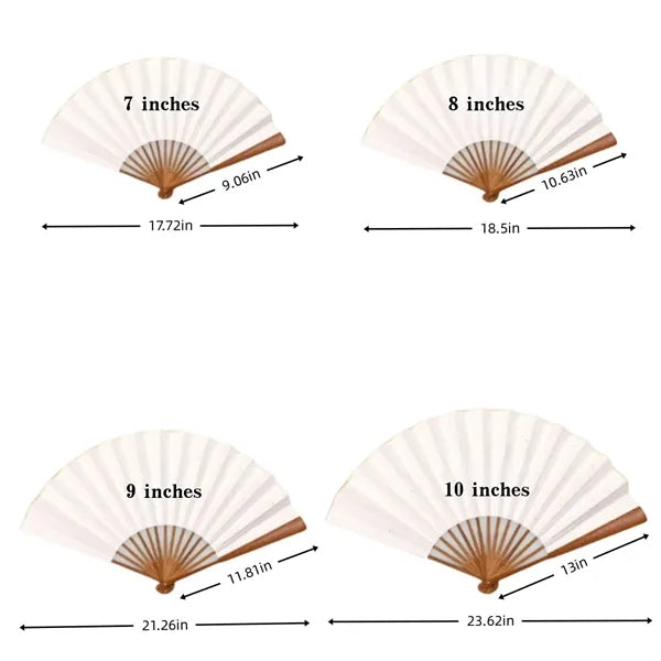 Hold the bamboo folding fan and the blank part can be custom