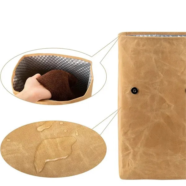 Waterproof Waxed Canvas Meat Resting Insulated Lunch Bag