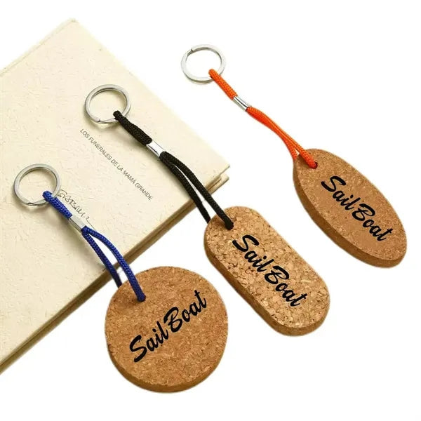 Cork keychain that can float on the water surface