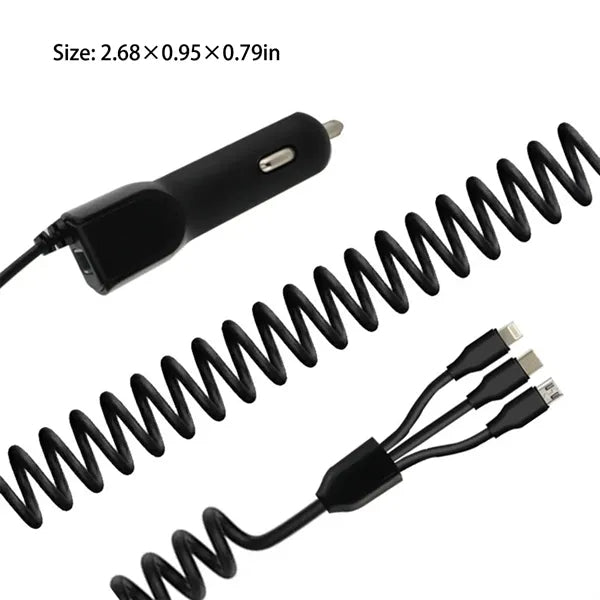 Car Charger 3-IN-1 Retractable Cable Fast Charging Adapter