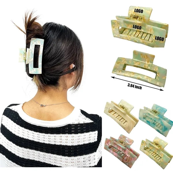 Fresh Style 3.94Inch Large Rectangular Acetate Hair Clip