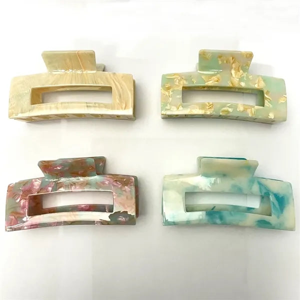 Fresh Style 3.94Inch Large Rectangular Acetate Hair Clip
