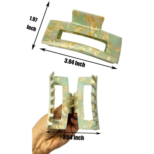 Fresh Style 3.94Inch Large Rectangular Acetate Hair Clip
