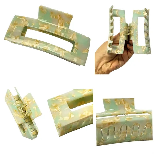 Fresh Style 3.94Inch Large Rectangular Acetate Hair Clip