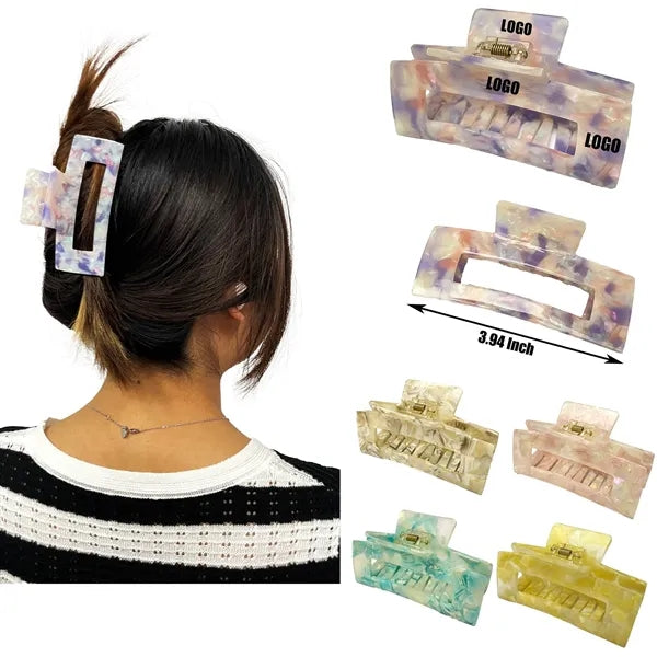 Eco-friendly 3.94Inch Large Rectangular Acetate Hair Clip