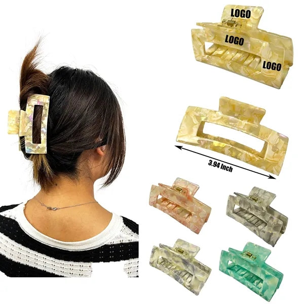 New Style 3.94Inch Large Rectangular Acetate Hair Clip