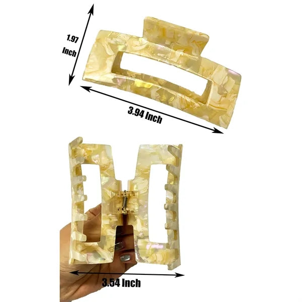 New Style 3.94Inch Large Rectangular Acetate Hair Clip