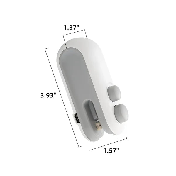Magnetic 2 in 1 Mini Snacks Bag Sealer with Cutter