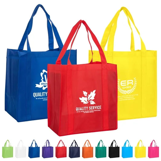 80gsm Grocery Shopping Non-Woven Tote Bag (13" x 15" x 10")