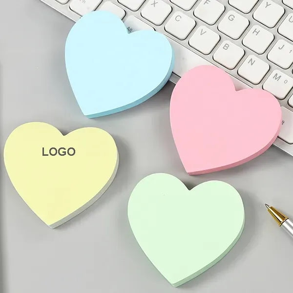 Heart Shape Self-Sticky Note Pads 3x3"