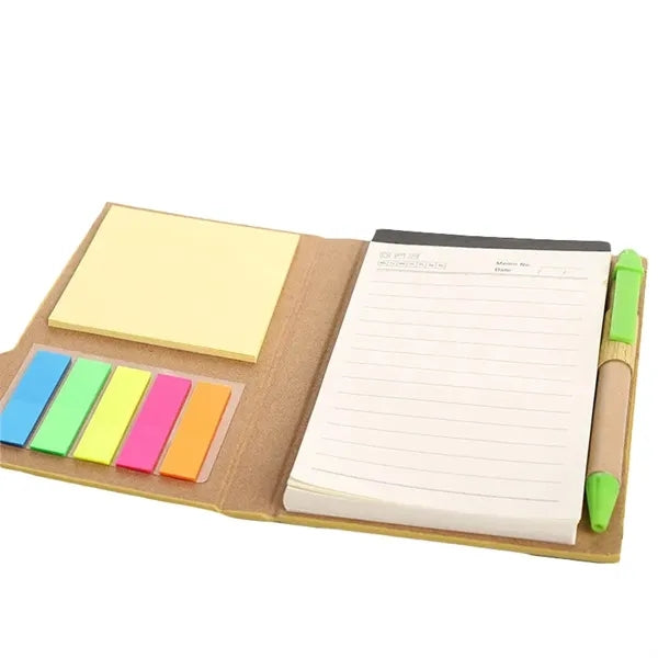 Woodgrain Notebook With Sticky Notes