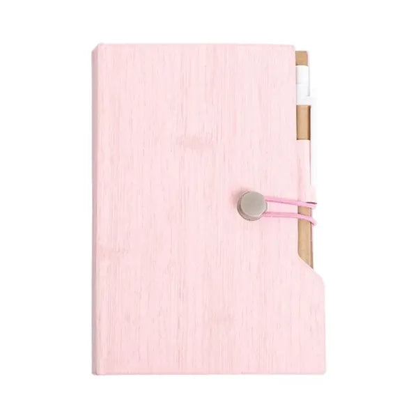 Woodgrain Notebook With Sticky Notes