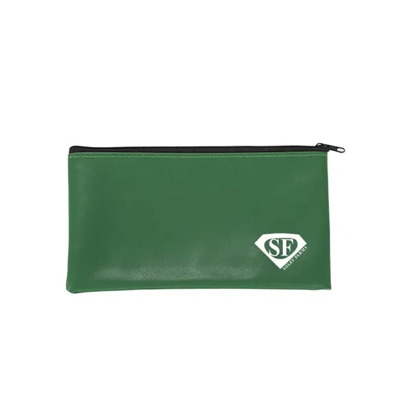 PU leather zipper bank deposit bag