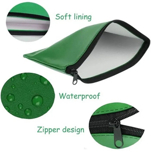 PU leather zipper bank deposit bag