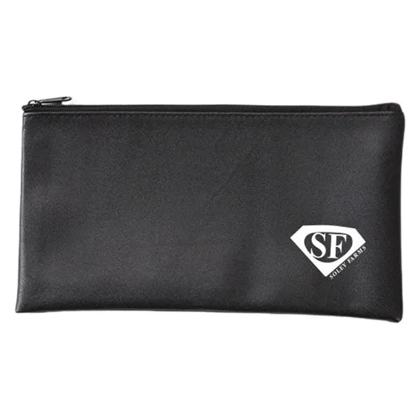 PU leather zipper bank deposit bag