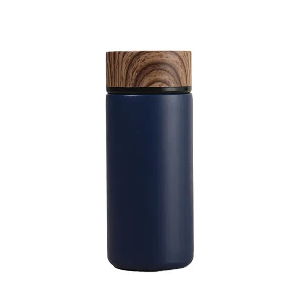 10Oz Vacumm Bottle With Wood Grain Lid