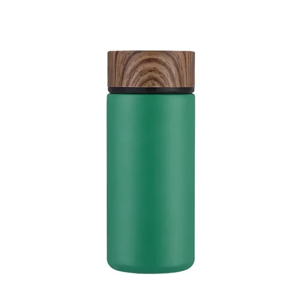 10Oz Vacumm Bottle With Wood Grain Lid