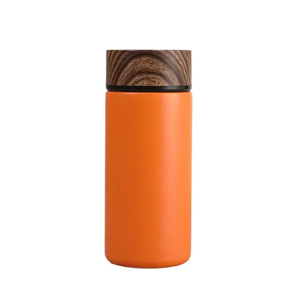 10Oz Vacumm Bottle With Wood Grain Lid