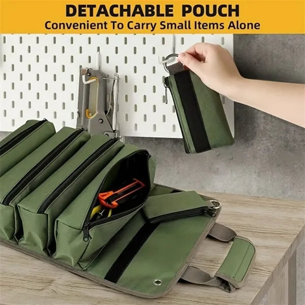 Portable Roll-Up Tool Organizer - Durable & Compact Storage