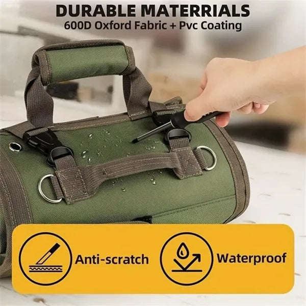 Portable Roll-Up Tool Organizer - Durable & Compact Storage