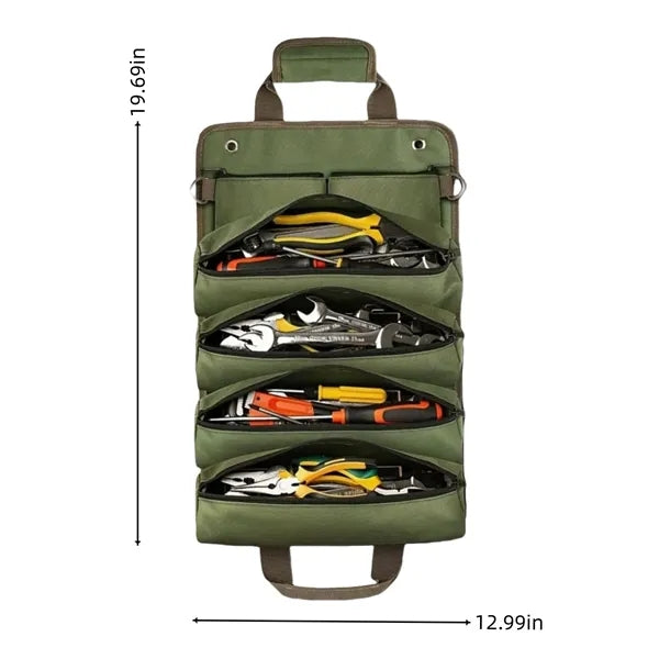 Portable Roll-Up Tool Organizer - Durable & Compact Storage