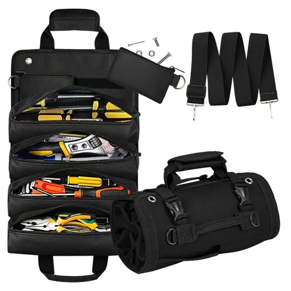 Portable Roll-Up Tool Organizer - Durable & Compact Storage