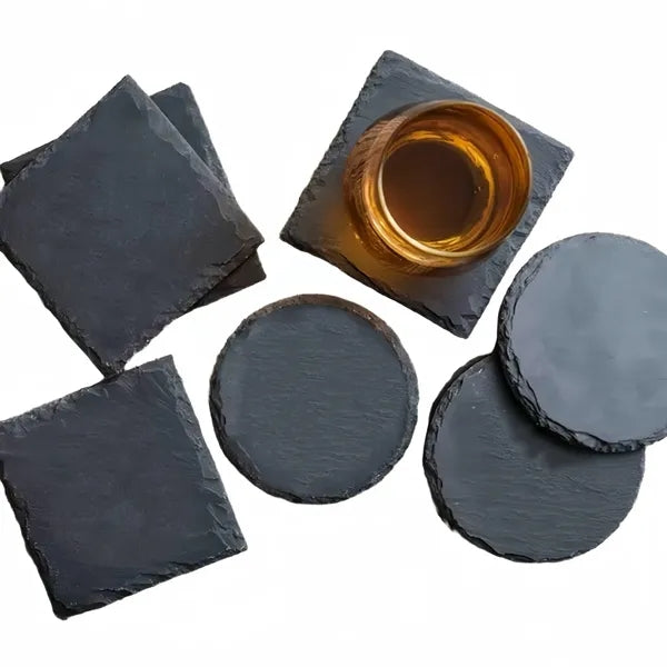 Black Slate Stone Coasters