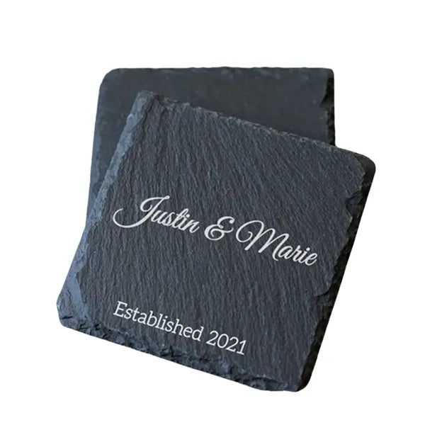 Black Slate Stone Coasters