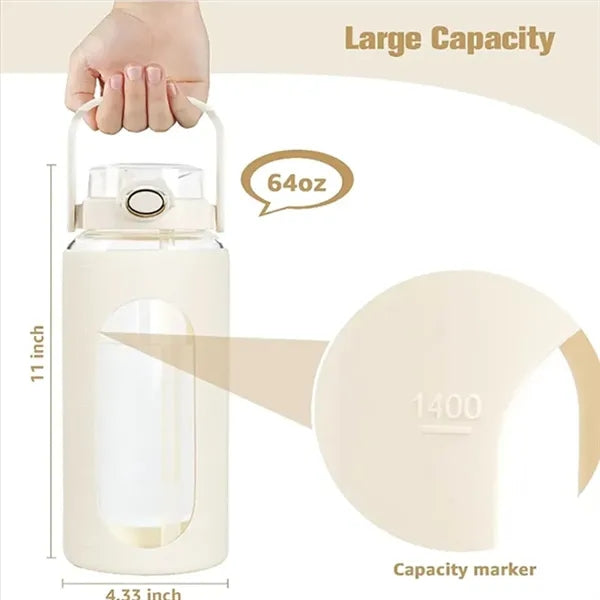 64oz Water Bottle with Straw